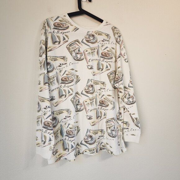Relevant Products All Over Print Breakfast Theme Long Sleeve Tee L Cotton VTG90' - Picture 5 of 16